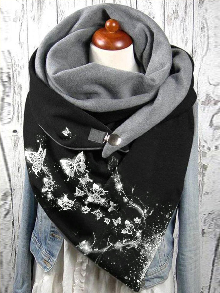 Women's Butterfly Print Casual Warm Scarf