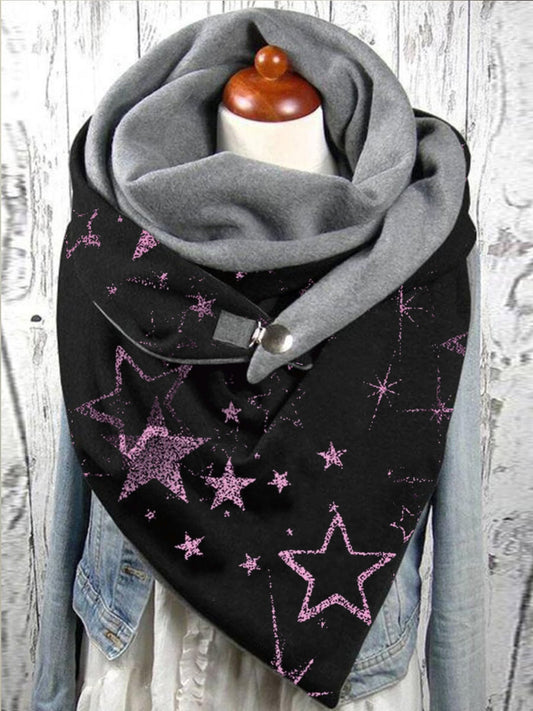 Women's Star Pattern Print Casual Warm Scarf