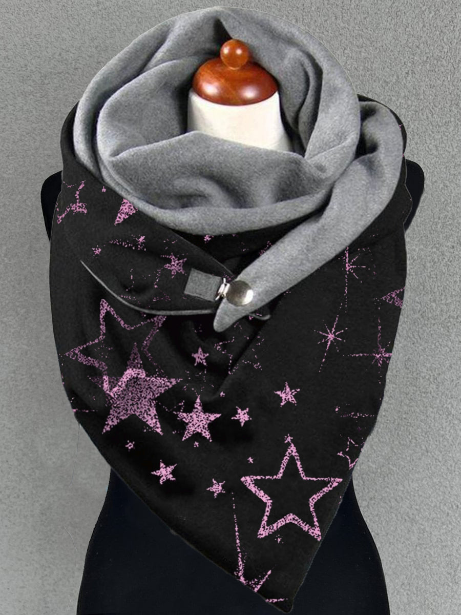 Women's Star Pattern Print Casual Warm Scarf