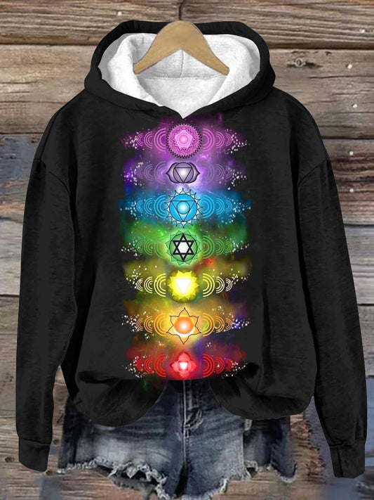 Unisex Tarot Card Divination Pattern Casual Hooded Sweatshirt