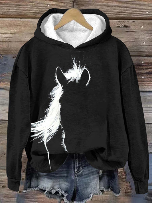 Women's Horse Graphic Casual Long Sleeve Hooded Sweatshirt