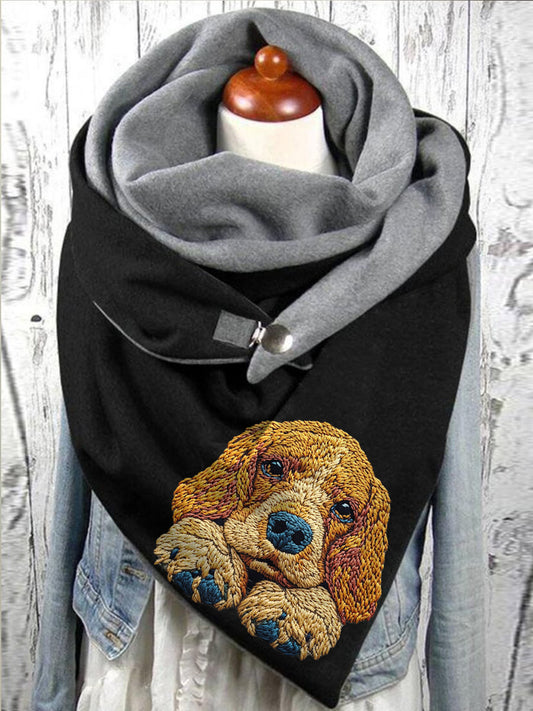 Women's Dog Pattern Casual Warm Scarf