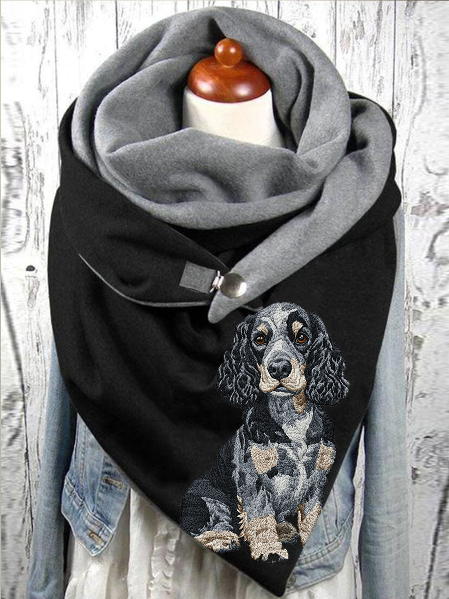 Women's Dog Pattern Casual Warm Scarf