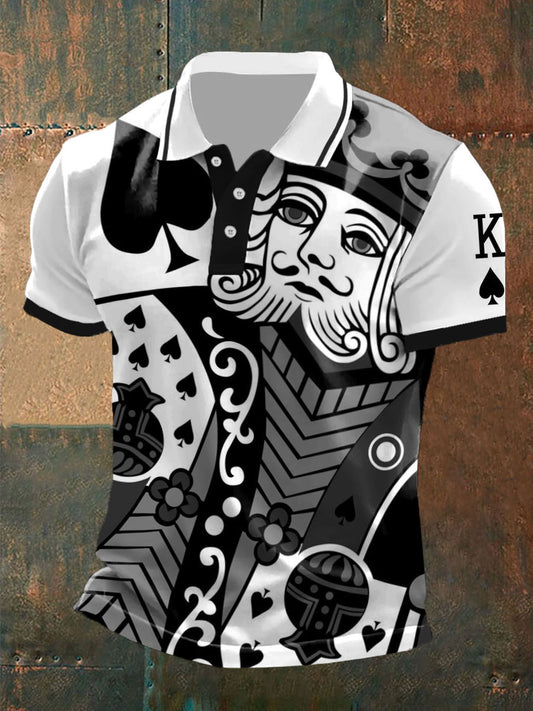 Men's poker king of spades tops