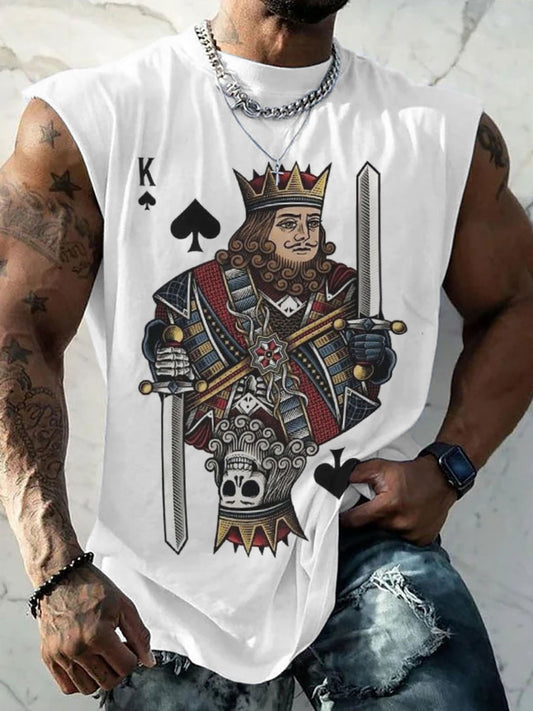 Men's poker king of spades vest