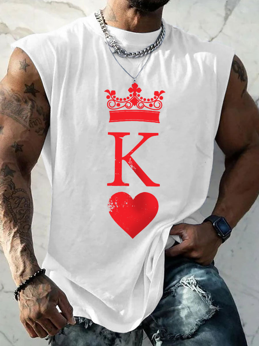 Men's poker king of hearts vest
