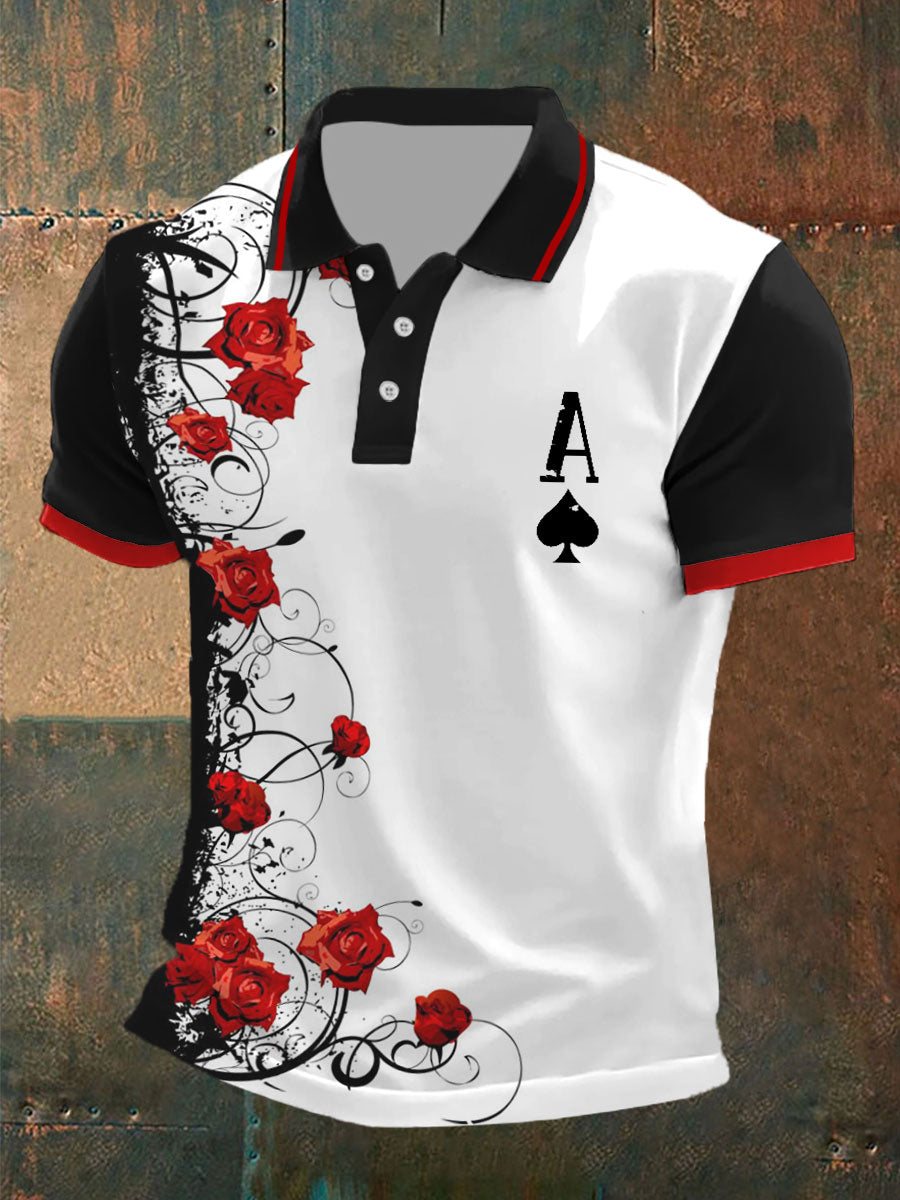 Men's poker ace of spades tops
