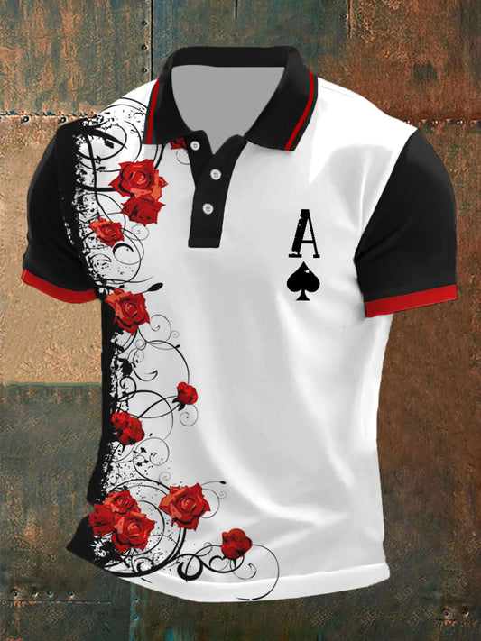 Men's poker ace of spades tops