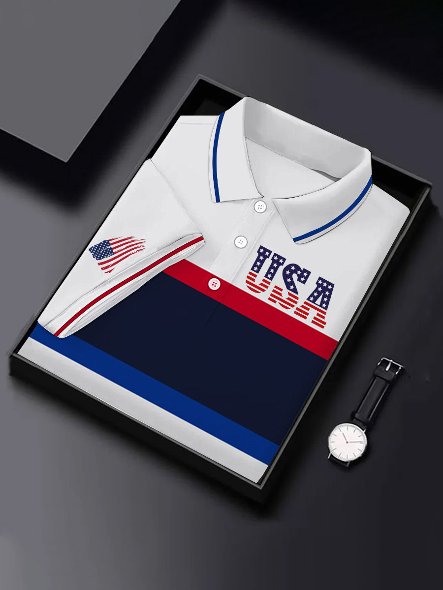 Men's USA Print short sleeve Shirt