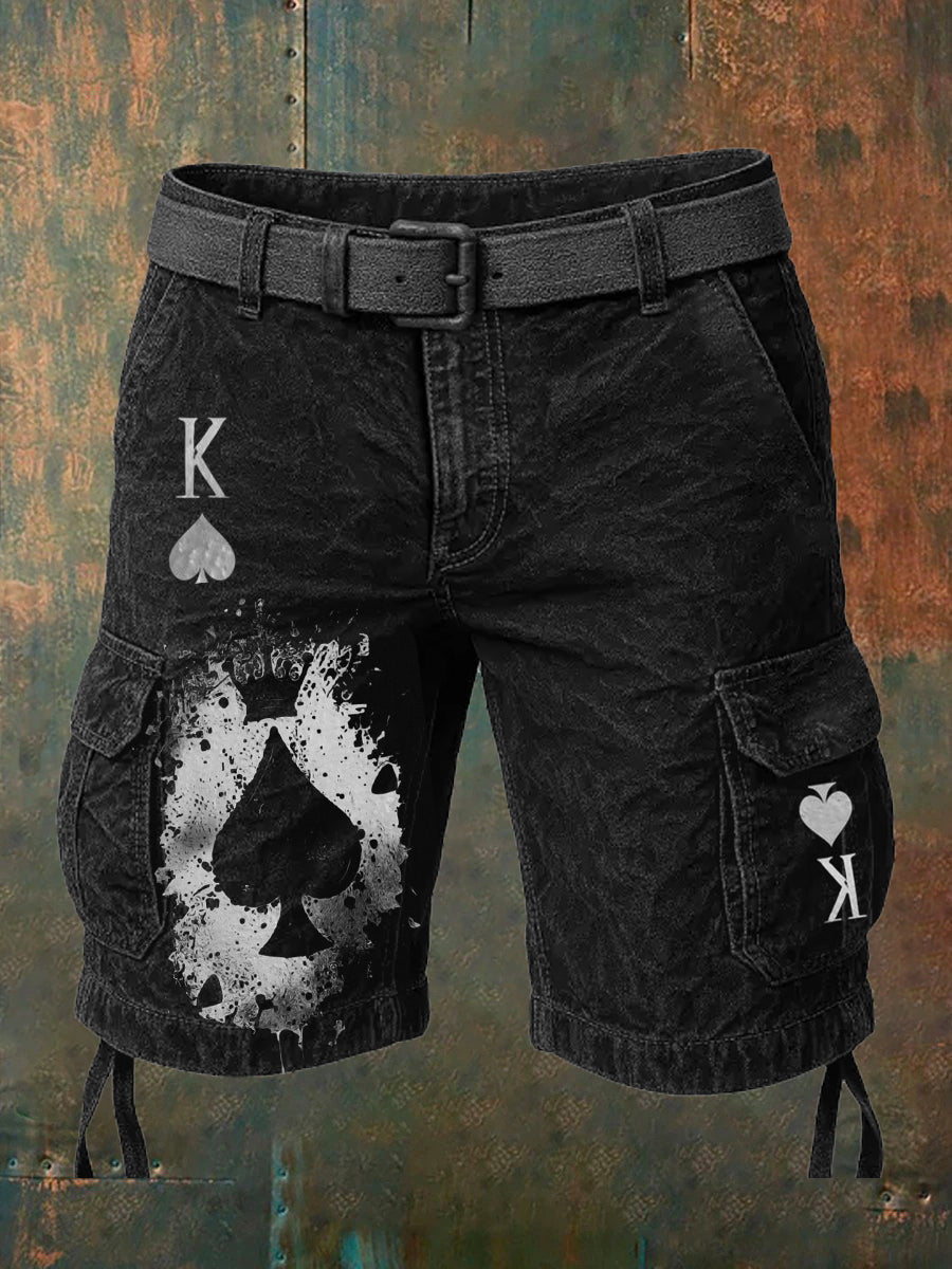 Men's Retro Poker Art Casual Shorts