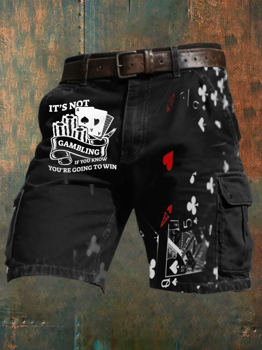 Men's Retro Poker Art Casual Shorts