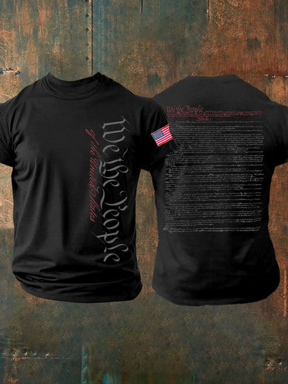 Men's 4th of July Independence Day Patriotic Flag Printed T-shirt