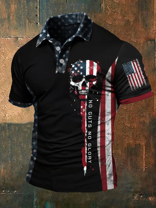Men's 4th of July Independence Day Patriotic Flag Printed Casual Tops