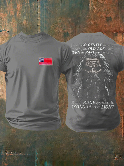 Men's 4th of July Independence Day Patriotic Flag Printed T-shirt
