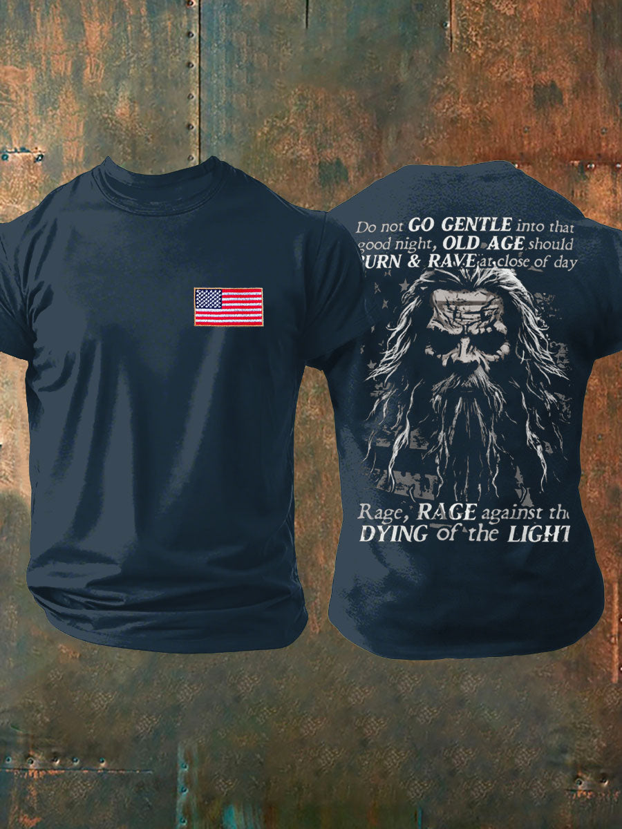Men's 4th of July Independence Day Patriotic Flag Printed T-shirt