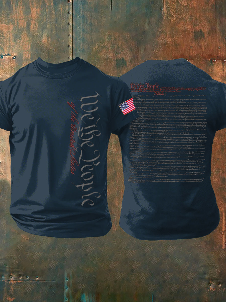 Men's 4th of July Independence Day Patriotic Flag Printed T-shirt