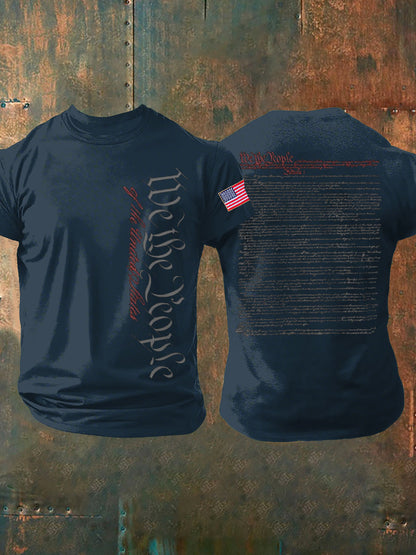 Men's 4th of July Independence Day Patriotic Flag Printed T-shirt
