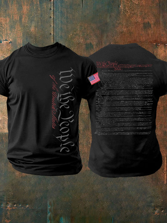 Men's 4th of July Independence Day Patriotic Flag Printed T-shirt