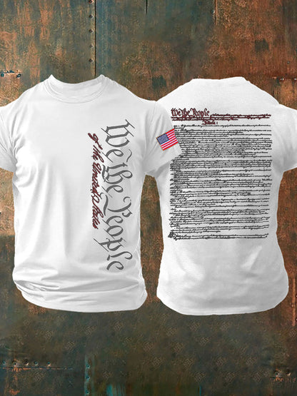 Men's 4th of July Independence Day Patriotic Flag Printed T-shirt