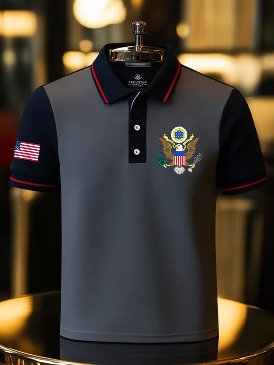 Men's USA Print short sleeve polo shirt