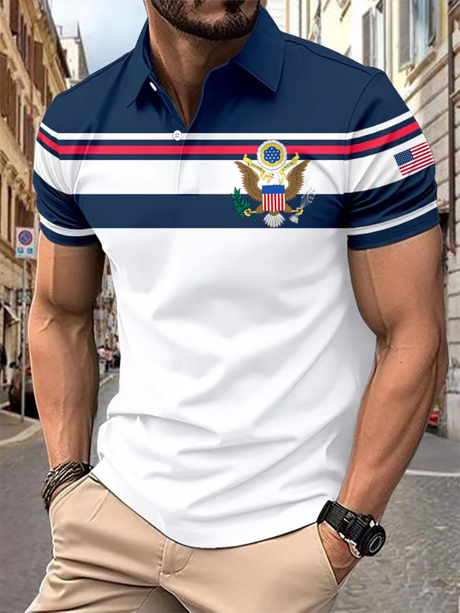 Men's USA Print short sleeve polo shirt