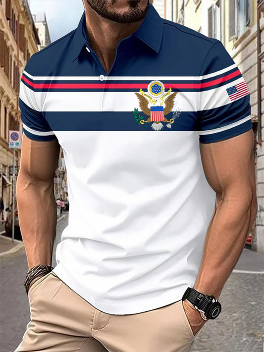 Men's USA Print short sleeve polo shirt