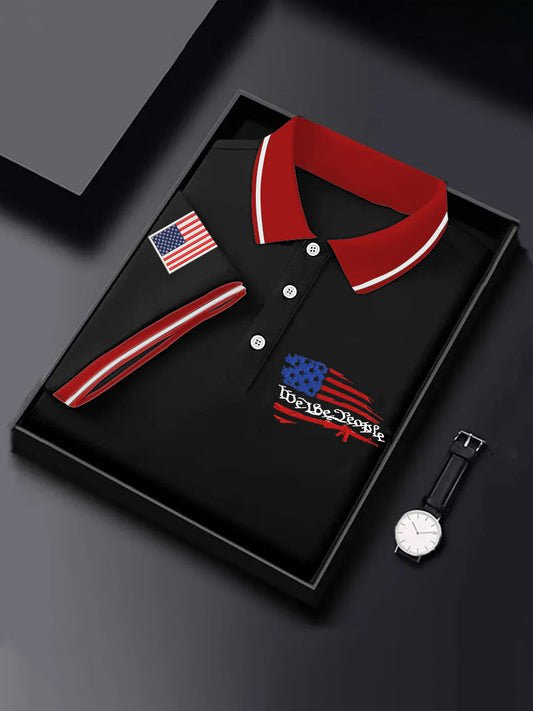 Men's Independence Day American Flag Print Casual Top