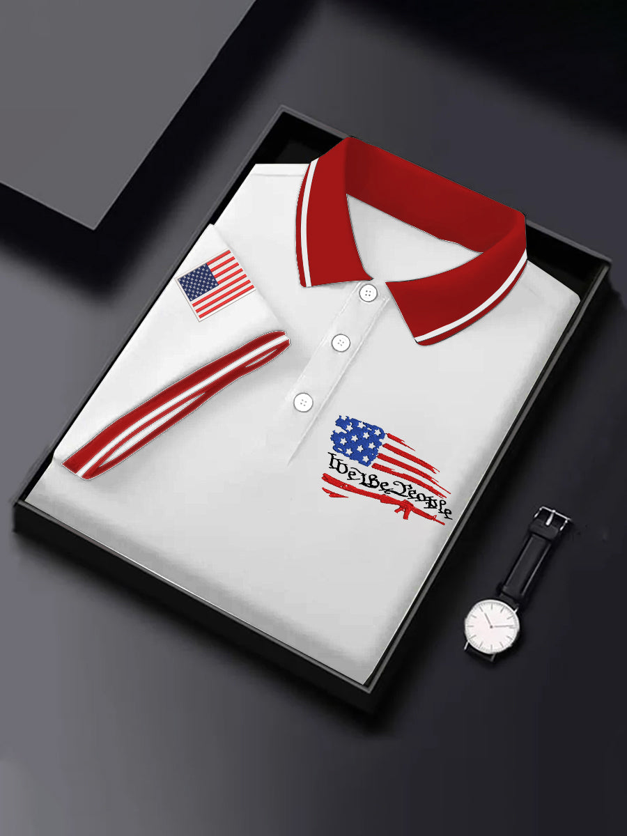 Men's Independence Day American Flag Print Casual Top