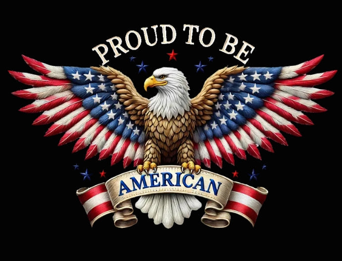 Men's Proud to Be American Bald Eagle American Flag Print Independence Day Casual Top