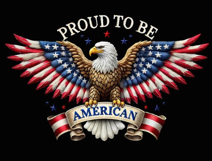 Men's Proud to Be American Bald Eagle American Flag Print Independence Day Casual Top