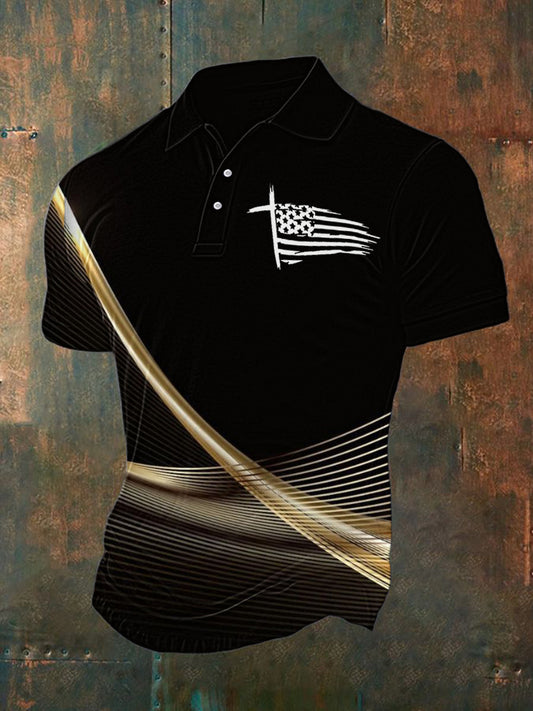 Men's Cross Flag Printed Shirt