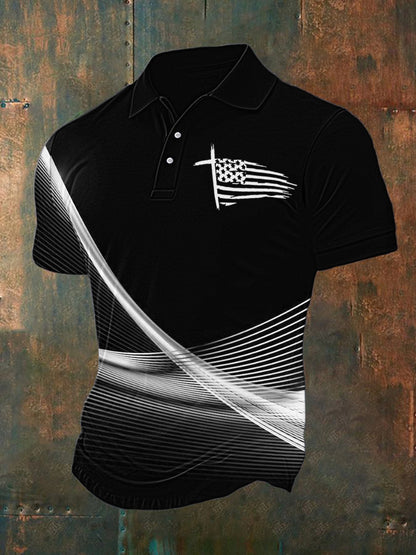 Men's Cross Flag Printed Shirt