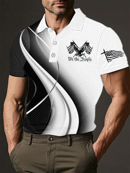 Men's 1776 We The People Cross Flag Printed Shirt