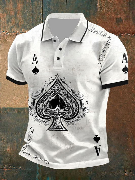 Men's Texas Hold'em Ace of Spades tops