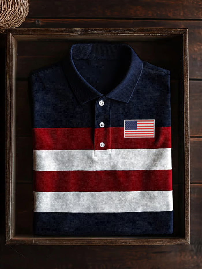 Men's Vintage American Flag Casual Shirt