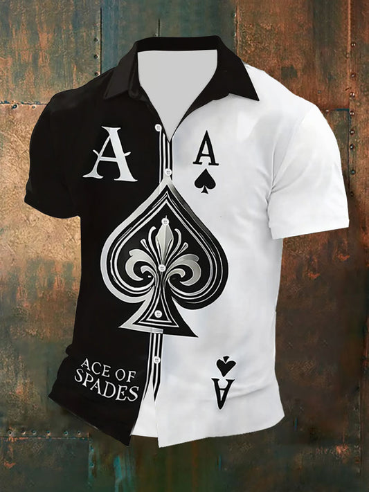 Men's Spade Ace Poker Casual Shirt