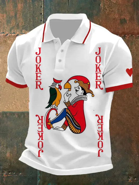 Men's Vintage Poker Casual Polo Shirt