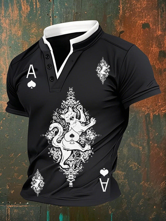 Retro Poker Art Casual Polo Shirt