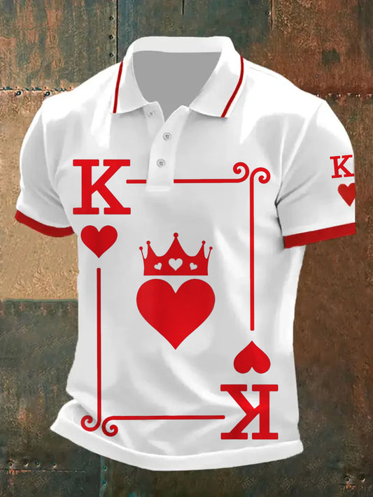 Men's Vintage Poker Casual Polo Shirt