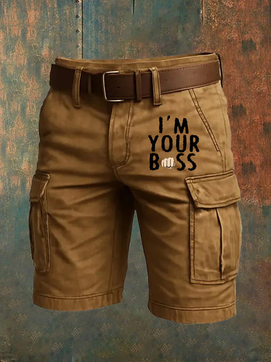 Retro Pattern Business Resort Style Casual Men's Shorts