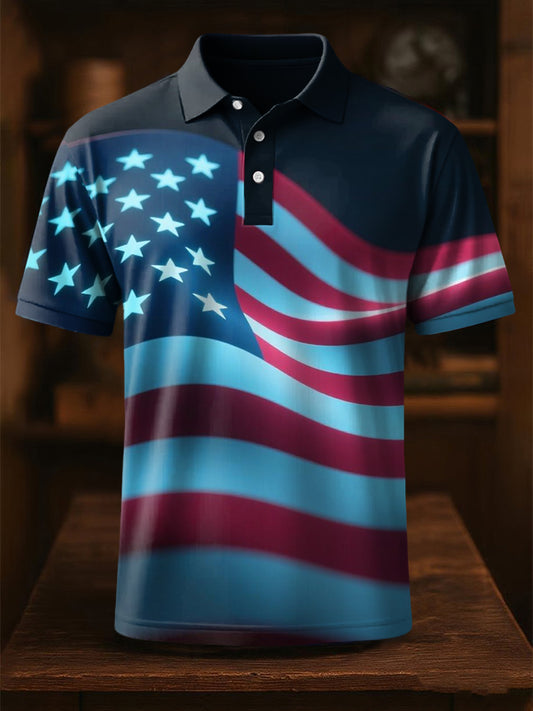 Men's Independence Day USA Flag Casual Top