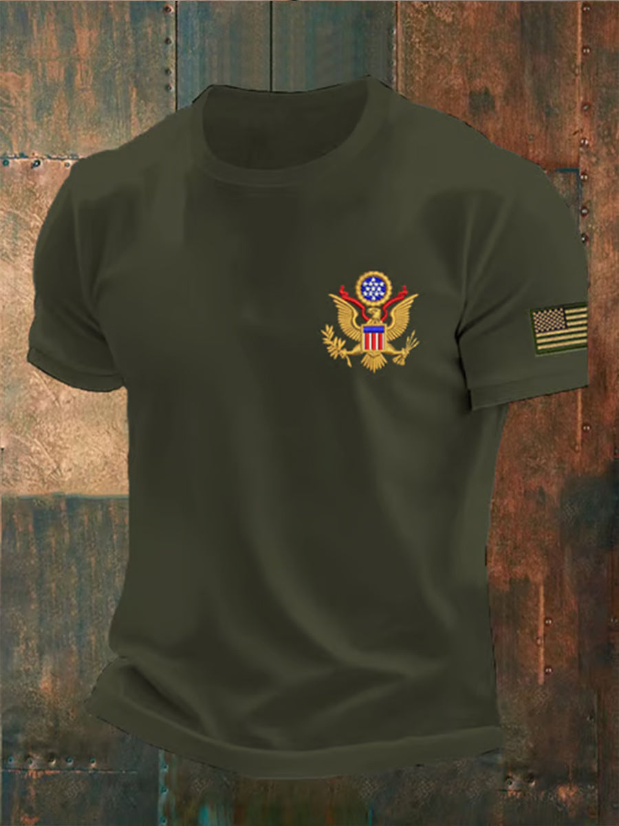Men's Independence Day American Flag Embroidered Patch Top