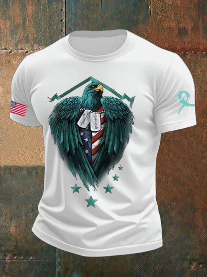 Men's PTSD Awareness Veteran Printed T-shirt