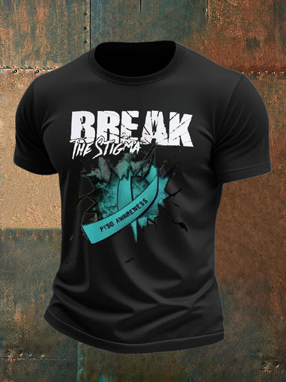 Men's PTSD Awareness Veteran Printed T-shirt