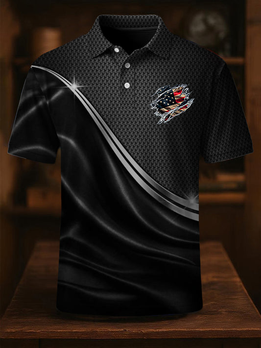 Men's Independence Day Flag Print Short Sleeve Top