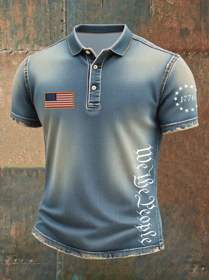 Men's Independence Day denim print T-shirt