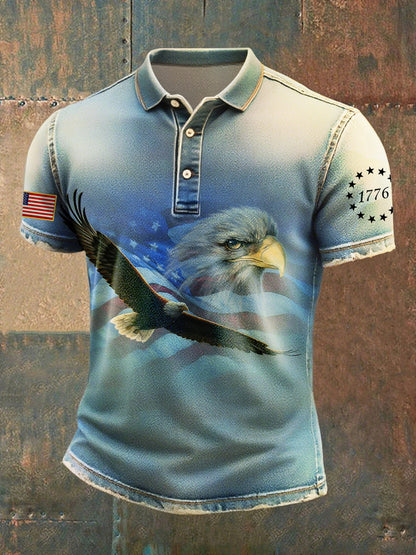 Men's Independence Day denim print T-shirt
