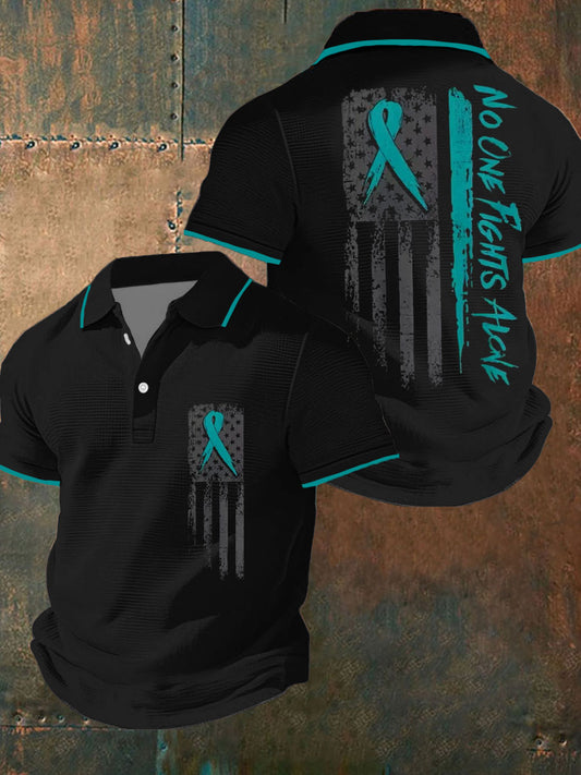 Men's PTSD Awareness Veteran Printed Waffle Casual Tops