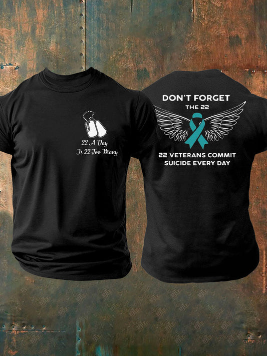 Men's PTSD Awareness Veteran Printed T-shirt