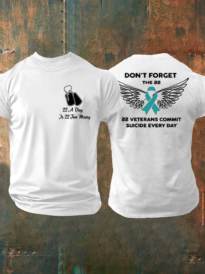 Men's PTSD Awareness Veteran Printed T-shirt